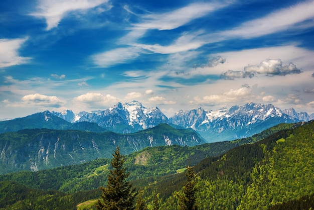 Landscape with triglav mountains