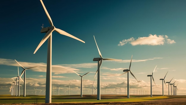 Landscape with wind turbines