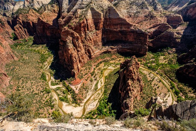 Foto paesaggio nel parco nazionale di zion