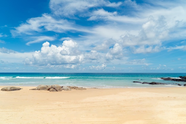 Landscapes beach sea with sky beautiful