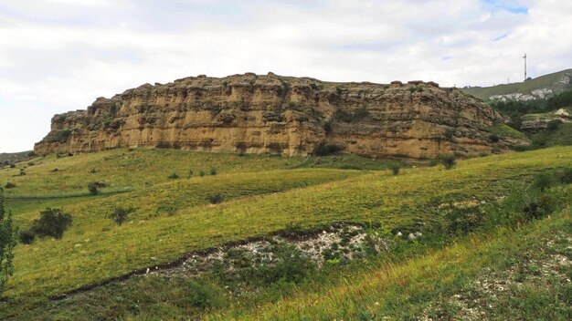 Landscapes, forest and ancient rocks on the slopes of the mountains surrounding city of Kislovodsk