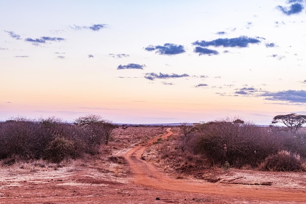 Landscapes Kenya Sunsets Hilly Mountains