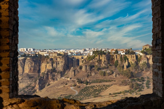 landscapes of ronda , malaga cloudy day views from the hermitage of the virgin de la cabeza