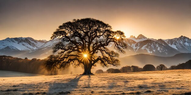 Landschap dat zonnig minimalisme omarmt