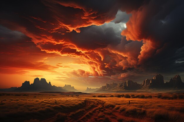 landschap en wolken door de mell arizona ai gegenereerd