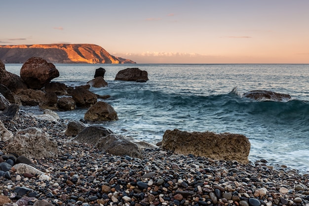 Landschap in de Cala del Cuervo. Natuurpark van Cabo de Gata. Spanje.