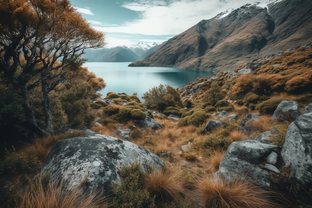 Landschap meer natuur weergave generatieve ai