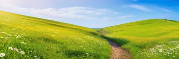 Landschap met AI op het veld en in de lucht