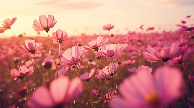 landschap natuur achtergrond van mooie roze en rood