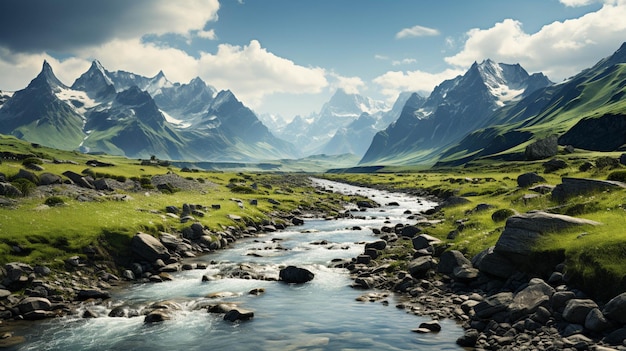 Landschap Tibet hoge berg volledig zicht