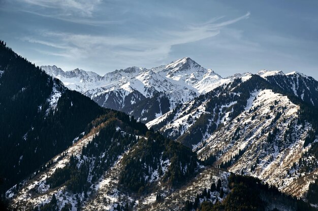 Landschap van besneeuwde bergen