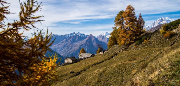 Landschap van de Italiaanse Alpen in de herfst