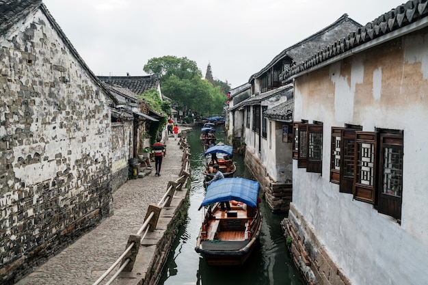 Landschap van de oude stad Zhouzhuang, Suzhou, China