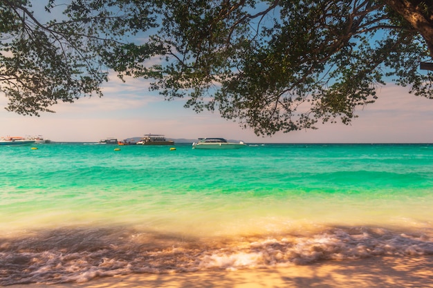 Landschap van de prachtige tropische stranden voor een ontspannen vakantie