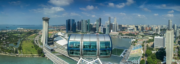 Landschap van de stad Singapore voor de flyer van Singapore