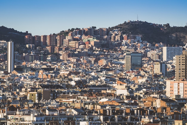 Landschap van de stadsgebouwen van Barcelona