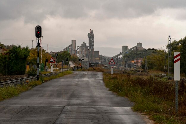 Landschap van een industriële stad van Cantabrië