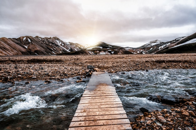 Landschap van het Hoogland van Landmannalaugar IJsland