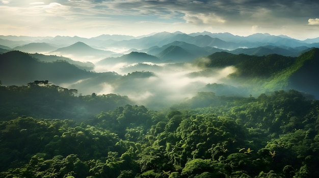 Landschap van het regenwoud van Midden-Amerika