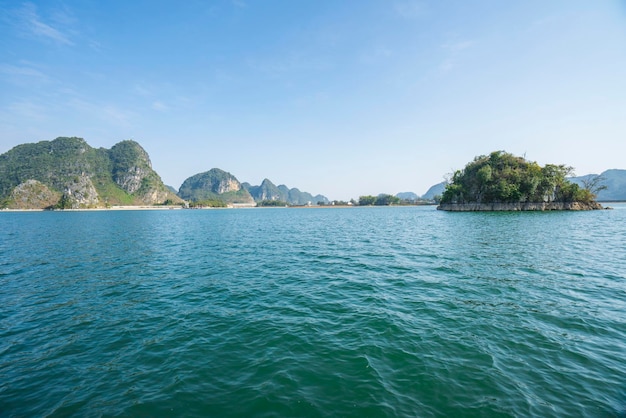 Landschap van Quyang LakeJingxi Baise Guangxi China