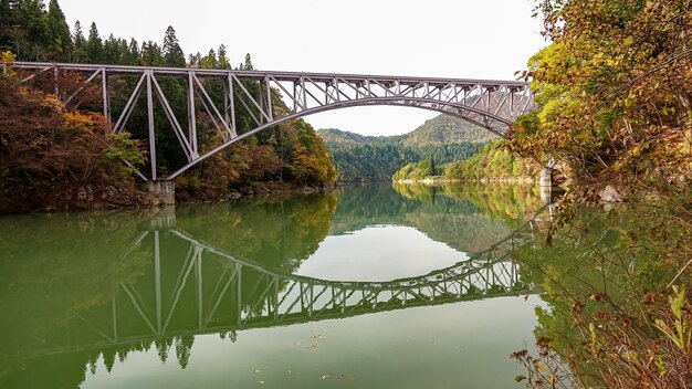 Landschap van Tadami-lijn in Fukushima, Japan