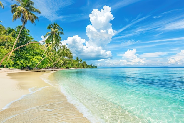 landschap van tropisch eiland strand met perfecte lucht