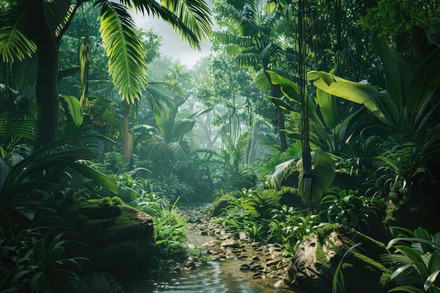Landschap van tropisch regenwoud Tropisch bos Bos