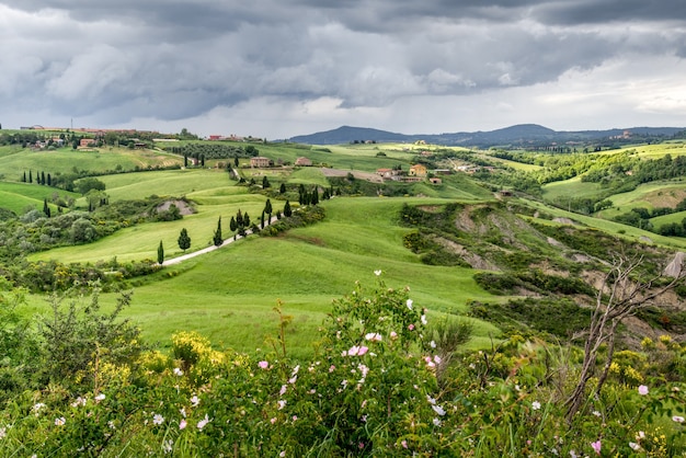 Landschap van Val d'Orcia in Toscane