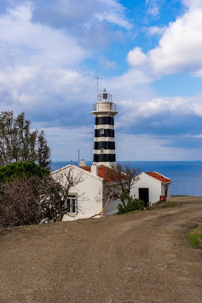 Landschap vanaf de vuurtoren van Sarpincik Karaburun Turkiye