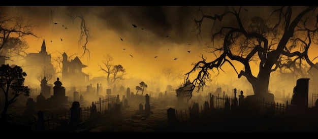 landschap voor halloween-illustratie