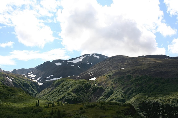 Landschapnatuur en gletsjers in Alaska