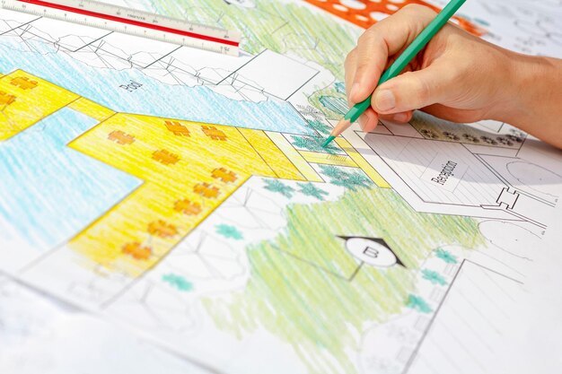 Landschapsarchitect ontwerp hotel resort plan.