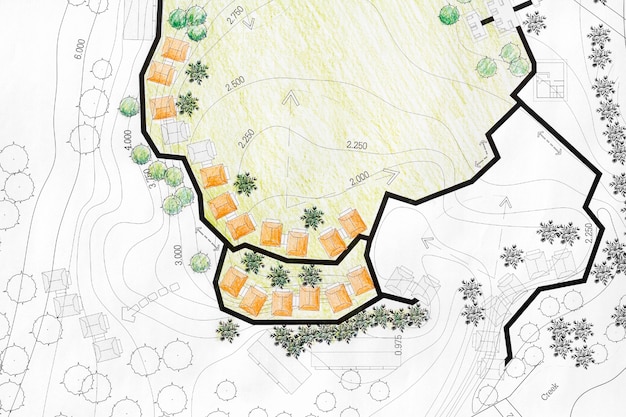 Landschapsarchitect Ontwerpen van analyseplan ter plaatse voor resort