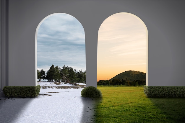 Foto landschapscollageontwerp