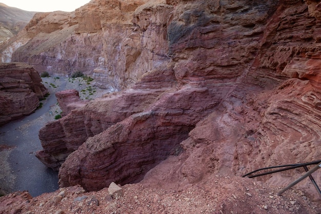 Landschapsmening van de Red Canyon in Eilat Israel