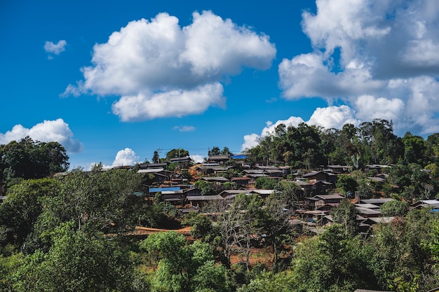 Foto landschapsmening van muser village omkoi district chiang mai thailand