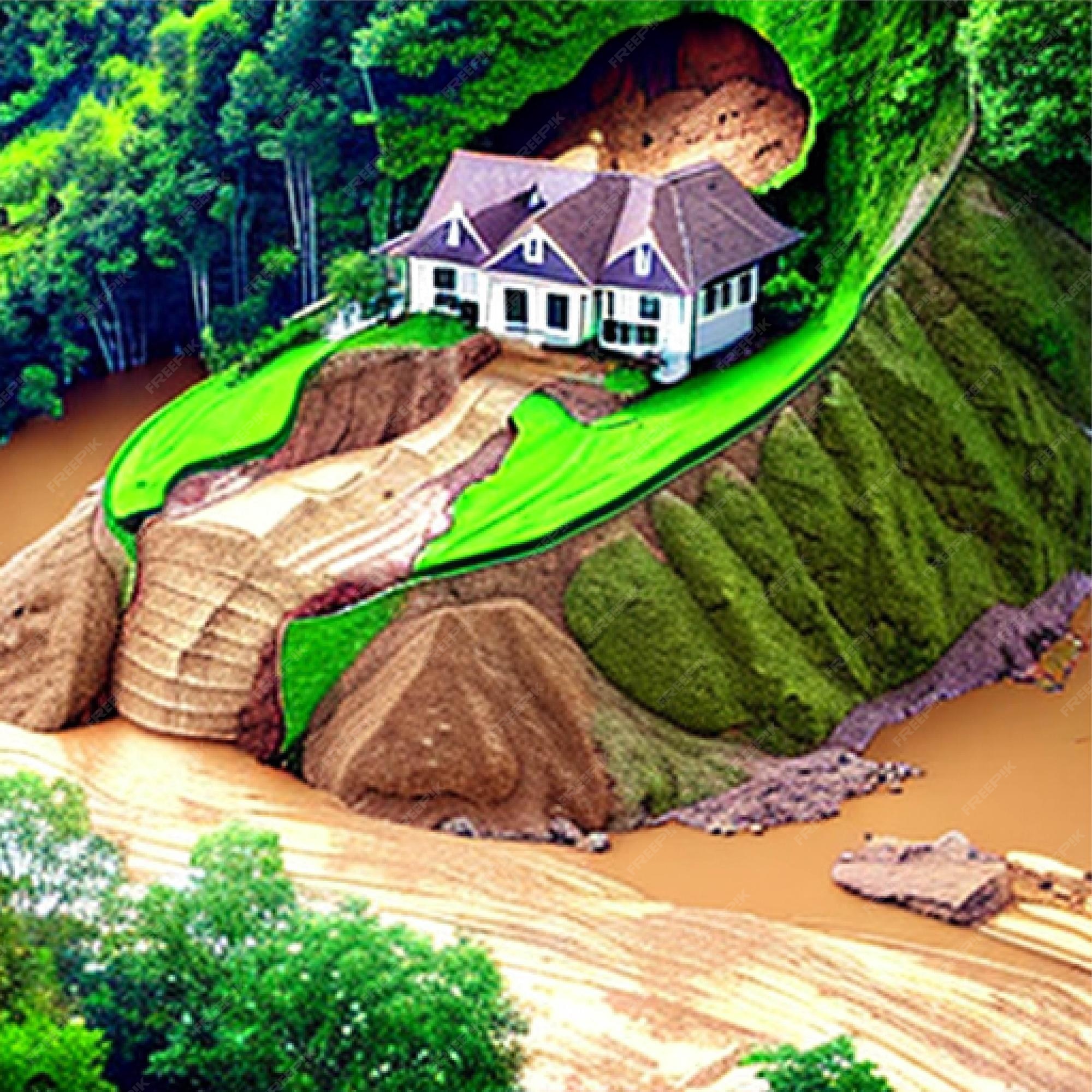 Premium AI Image | landslide