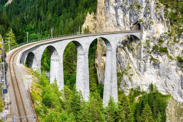 Landwasser Viaduct in Filisur Switzerland