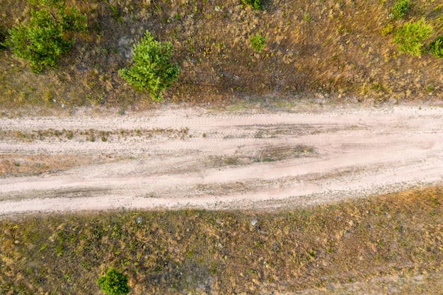 landweg uitzicht van bovenaf luchtfoto