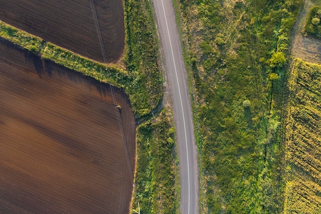 landweg uitzicht van bovenaf luchtfoto