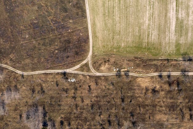 landweg uitzicht van bovenaf luchtfoto