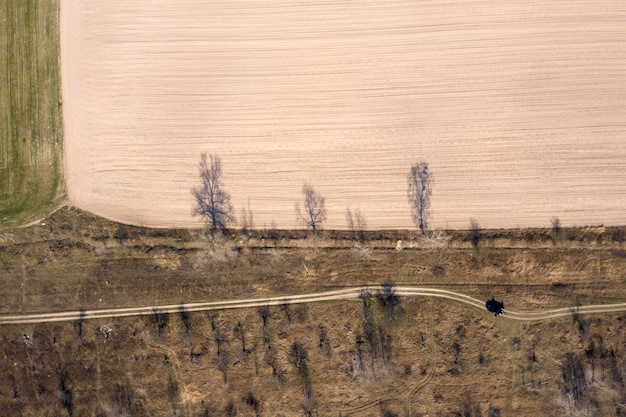 landweg uitzicht van bovenaf luchtfoto