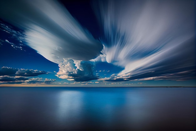 Lange belichtingstijd van wolken