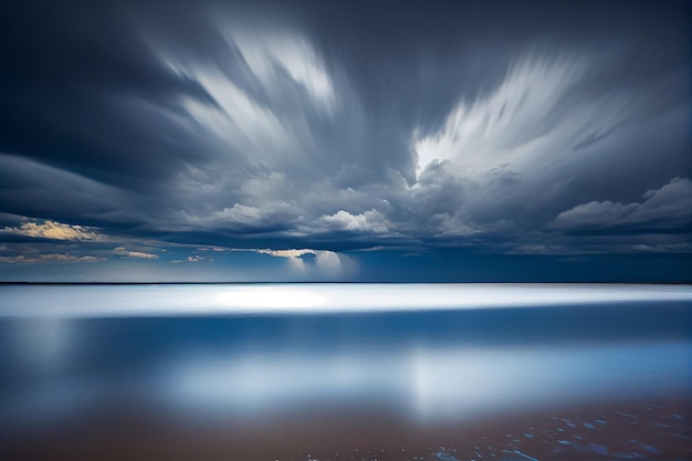 Lange belichtingstijd van wolken