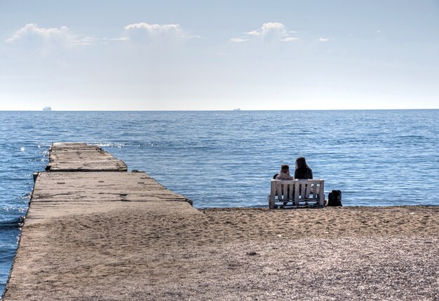 Langeron Beach in Odessa, Ukraine, at springtime