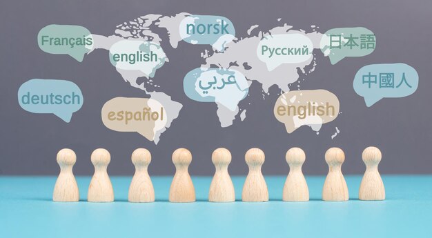 Languages world map speech bubble different mother language spoken worldwide multilingual business