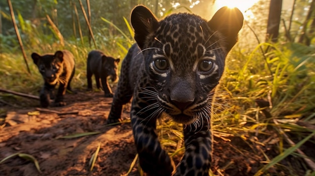 Lankan leopard jongen