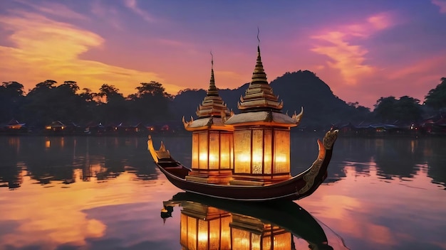 라나 랜턴 (Lanna lantern) 은 Loi krathong 또는 yi peng 축제에서 북부 태국 스타일의 랜턴입니다.