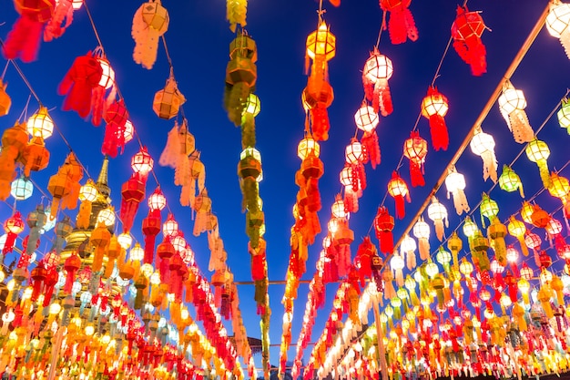 Photo lantern festival in the north of thailand