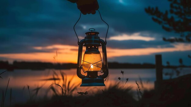 Photo the lantern is a symbol of hope and guidance in the darkness it is a beacon of light in the night and it can be a source of comfort and reassurance